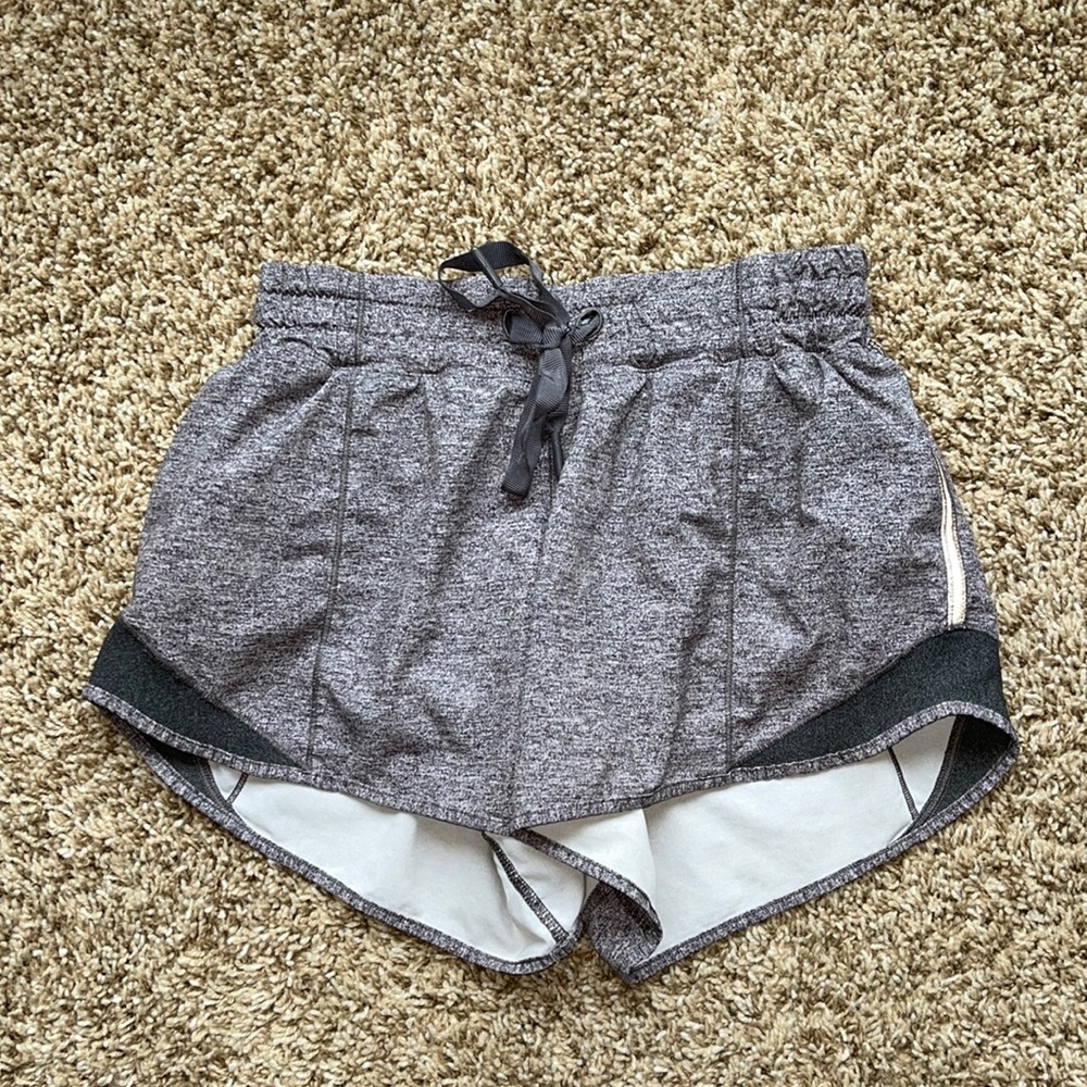 Grey Lulu lemon running shorts